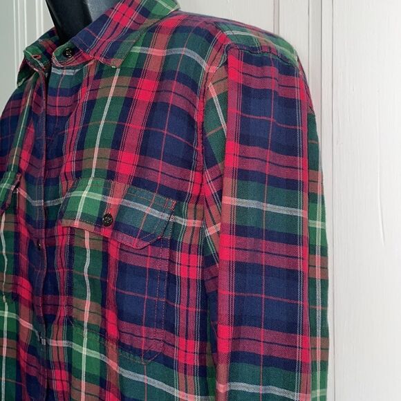 Chaps Denim plaid cotton shirt - Picture 3 of 9